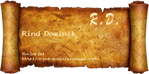 Rind Dominik névjegykártya